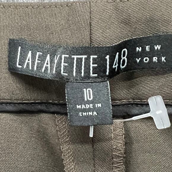 Lafayette 148 Menswear Trouser Pant 10 Brown Wool Blend Minimalist Quiet Luxury - Picture 10 of 14